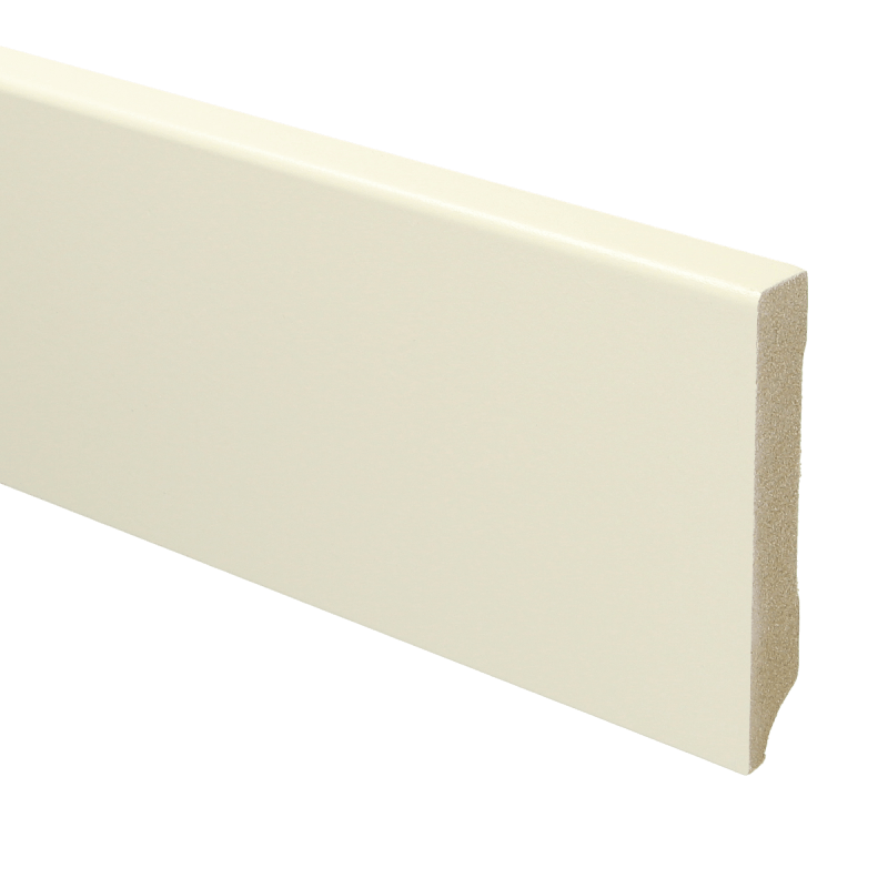 Sfeerplinten MDF Moderne plint 90x15 crème voorgelakt RAL 9001 Sfeerplinten MDF Moderne plint 90x15 crème voorgelakt RAL 9001