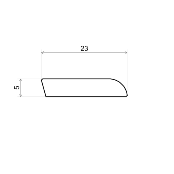 Afwerklijst 5x23 eiken naturel geolied afmetingen