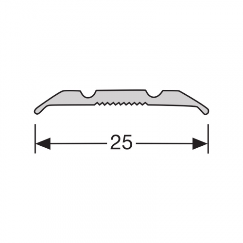 Dilatatieprofiel zelfklevend 3m x 25mm aluminum zilver afmetingen