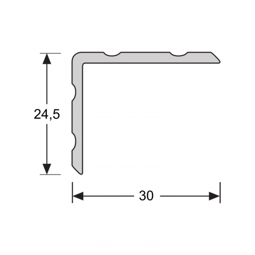 Duo-hoeklijnprofiel zelfklevend 24,5x30mm aluminium zwart afmetingen 1m