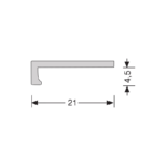 Hoeklijnprofiel zelfklevend 2,5m x 4mm voor PVC klik RVS afmetingen