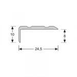 Hoeklijnprofiel zelfklevend 3m x 10mm aluminum RVS afmetingen