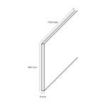 Dubbel stootbord Platina wit 136x40 afmetingen