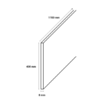 Dubbel stootbord folie 115x40 cm RAL9010/RAL7043 afmetingen