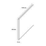 Dubbel stootbord folie 138x40 cm RAL9010/RAL7043 afmetingen