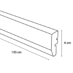 Losse neus basalt donker PRO tbv profiel 135x6 cm afmetingen