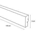 Losse neus loft grijs tbv profiel 135x6 cm afmetingen
